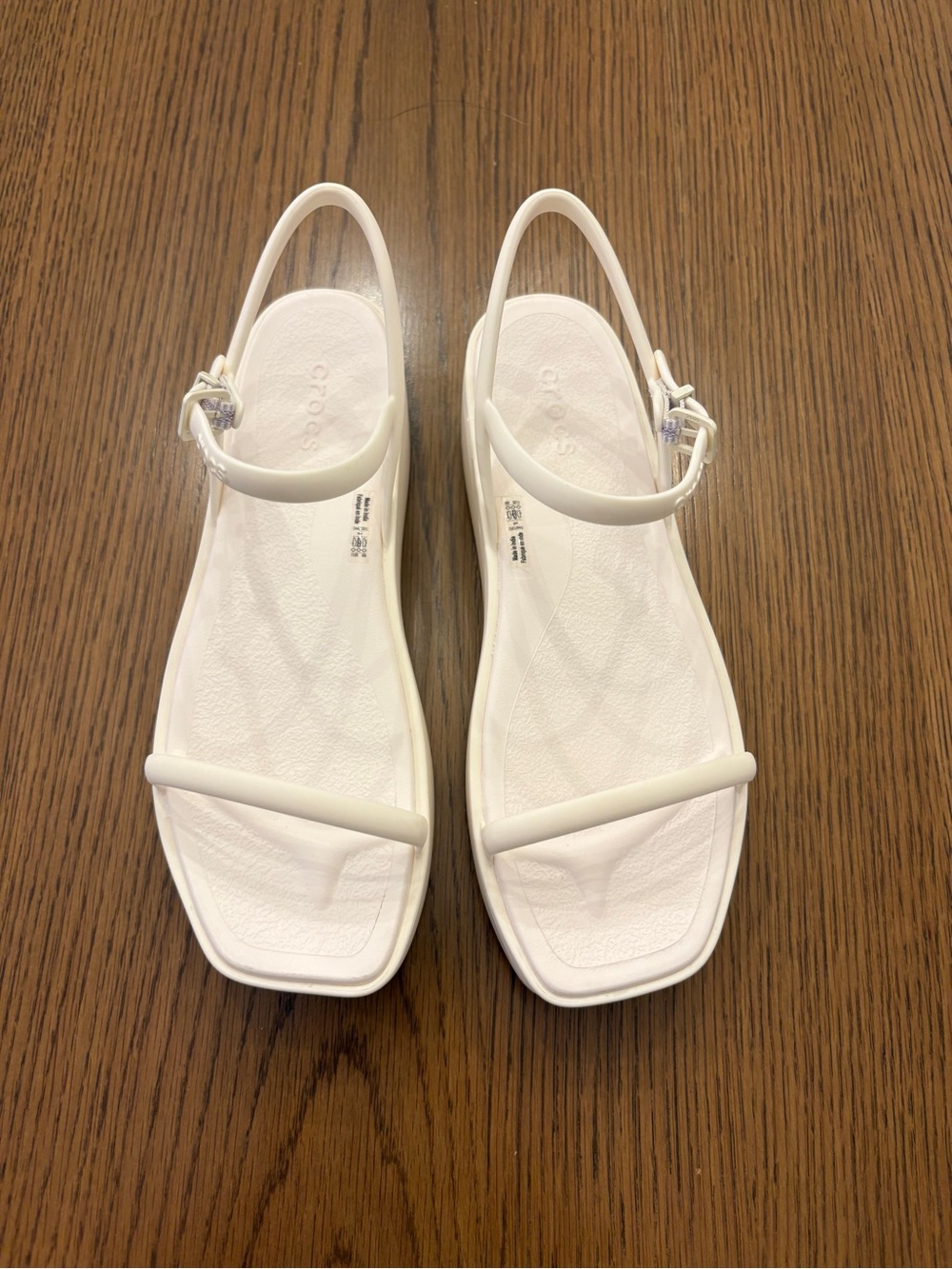 CROCS White Minimalist Slingback Toe-Strap Sandals
